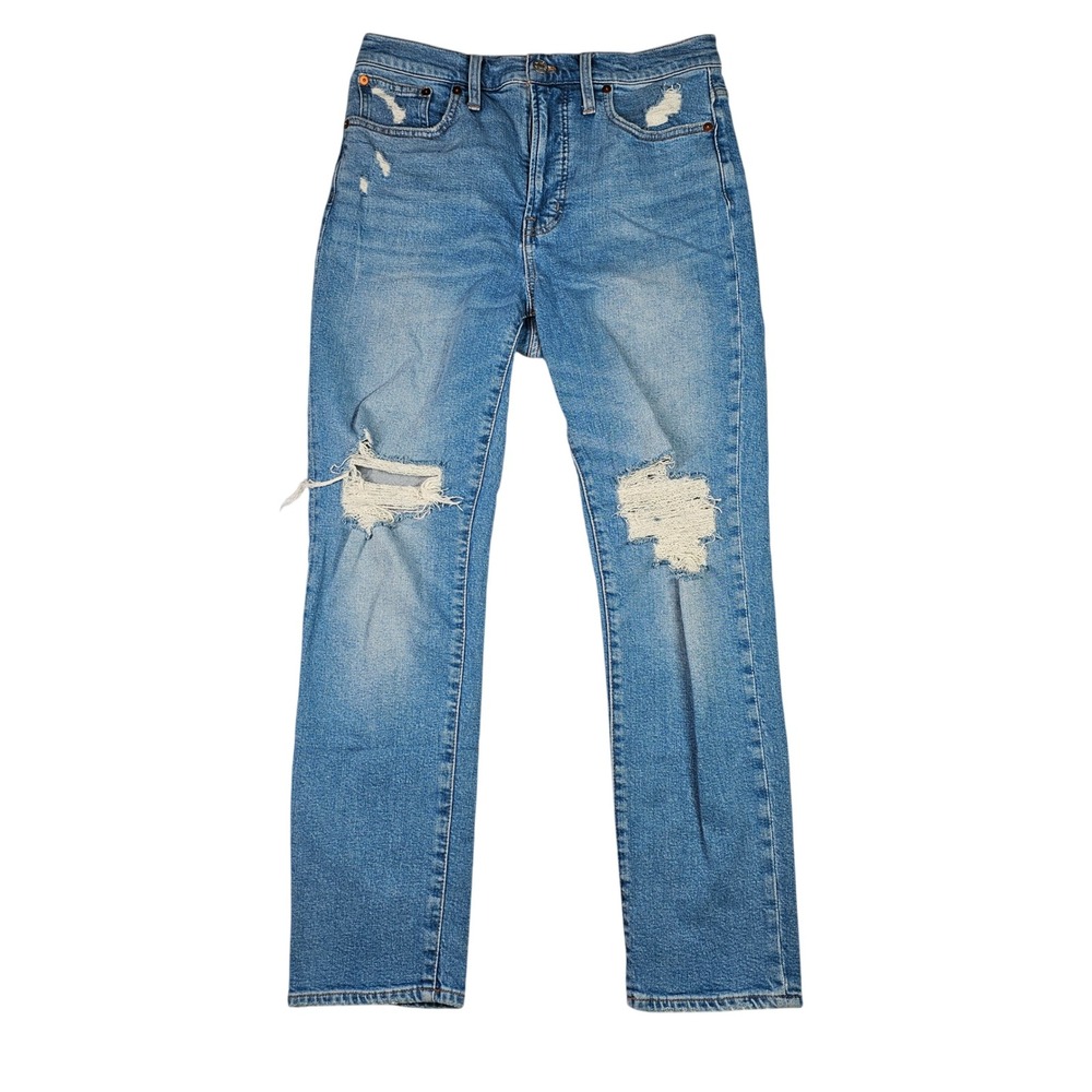 Madewell Perfect Vintage Jeans Relaxed Tapered Hi Rise Distressed Womens 28 NWT